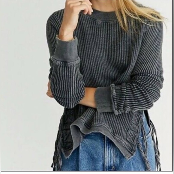 Free People Tops - Free People Charcoal Ribbed Crop Top